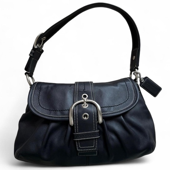 美品 Coach Pleated soho shoulder bag y2k Vintage COACH Y2K Black Leather Pleated Soho | Mercari